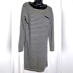 A.P.C Wool black and white knit midi‎ dress | Size M